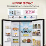 LG 650L Side by Side Refrigerator, Wi-Fi Convertible, DoorCooling+™, Smart Inverter Compressor, Black Mirror Finish, 3 Star (GLB257DBM3, 2025 Model)