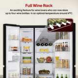 LG 650L Side by Side Refrigerator, Wi-Fi Convertible, DoorCooling+™, Smart Inverter Compressor, Black Mirror Finish, 3 Star (GLB257DBM3, 2025 Model)