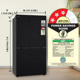 LG 650L Side by Side Refrigerator, Wi-Fi Convertible, DoorCooling+™, Smart Inverter Compressor, Black Mirror Finish, 3 Star (GLB257DBM3, 2025 Model)