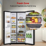 LG 650L Side by Side Refrigerator, Wi-Fi Convertible, DoorCooling+™, Smart Inverter Compressor, Black Mirror Finish, 3 Star (GLB257DBM3, 2025 Model)