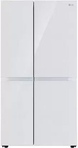 LG 650 Litres Side by Side Door Convertible Refrigerator with Door Cooling+, Hygiene Fresh+, Glass Finish (GL-B257DLW3, Linen White)
