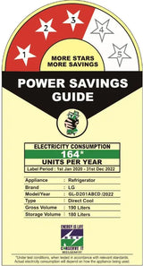 LG 185 L Direct Cool Single Door 3 Star Refrigerator (Blue Charm, GL-D201ABCD)