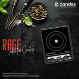 Candes 1800 W Induction Cooktop Touch Panel (Black, Rage 1800W)