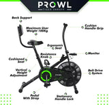 PROWL by TIGER SHROFF GT-20 Fixed Handles with Back Support Upright Stationary Exercise Bike