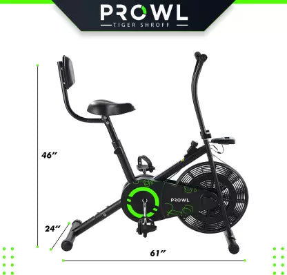 PROWL by TIGER SHROFF GT-20 Fixed Handles with Back Support Upright Stationary Exercise Bike