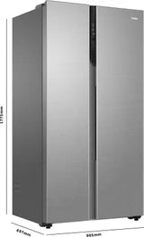 Haier 596 L 3 Star Frost Free Expert Inverter 2-Door Side by Side Refrigerator (HES-690SS, Shiny Silver, Magic Convertible, Deo Fresh Technology, )