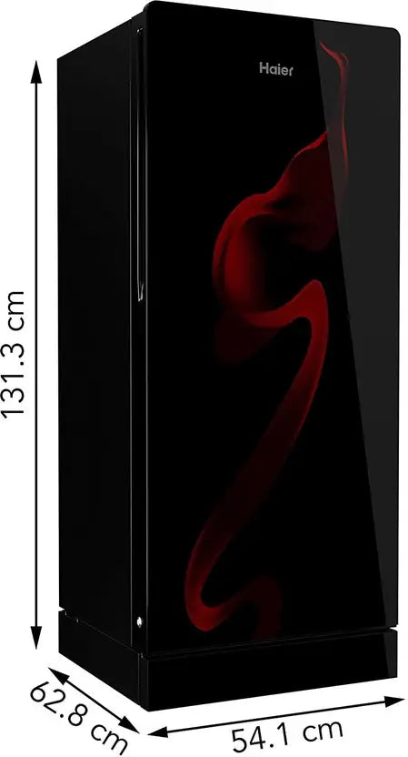 Haier 190 L Direct Cool Single Door 3 Star Refrigerator(Black Spiral Glass, HRD-2103PSG-P)
