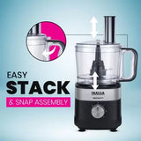 INALSA Food Processor For Kitchen With Mixer Grinder Juicer|1000 W Copper Motor|2.5L Processing Jar|Chopping,Kneading Blade|Citrus Juicer|Shredding,Slicing,Whisker&French Fries Cutter (Inox 1000 Pro)