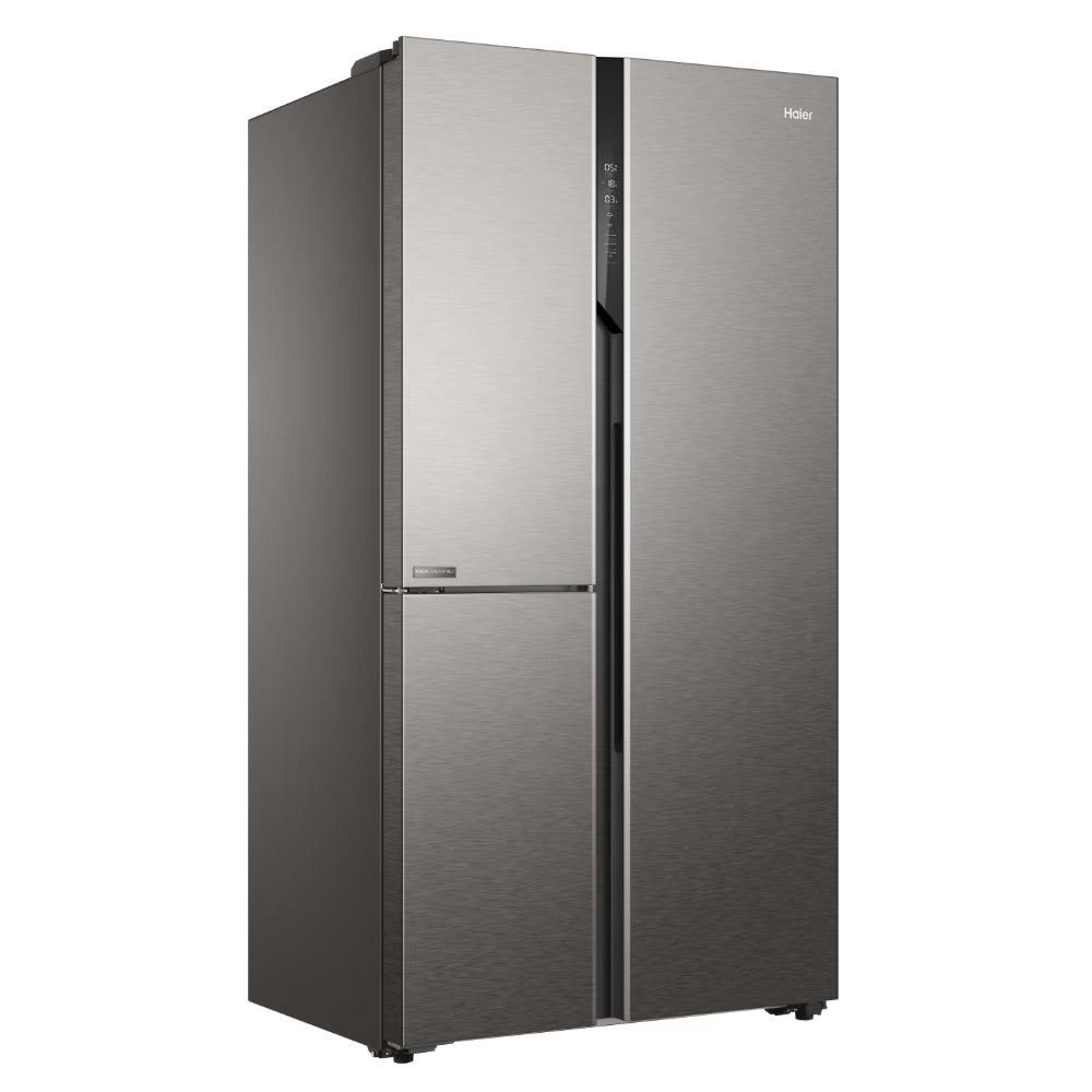 Haier 598 L 3 Star Frost Free Expert Inverter Smart Sense AI enabled 3-Door Side by Side Refrigerator (HRT-683ISU1, Inox Steel, Magic Convertible Zone, Deo Fresh Technology)