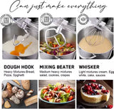 INALSA Stand Mixer 1200W|Pure Copper Motor|5.3L SS Bowl With Splash Guard|Metal Gears for Extra Durability|Accessories Included|Dishwasher Safe|Baking,Cake Mixer,Kneading-Kratos Plus (Black)