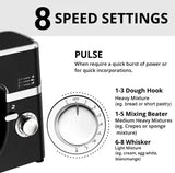 INALSA Stand Mixer 1200W|Pure Copper Motor|5.3L SS Bowl With Splash Guard|Metal Gears for Extra Durability|Accessories Included|Dishwasher Safe|Baking,Cake Mixer,Kneading-Kratos Plus (Black)