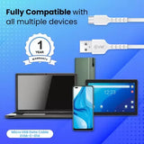 EVM Micro USB Cable 2 A 1 m Micro USB High Speed Charging Data Cable with Advance Technology C-014 (Compatible with Mobile, Tablet, Walkman, Powerbank, White, One Cable)