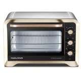 Morphy Richards RCSS LuxeChef 45 Litres Oven Toaster Griller (OTG) with Illuminated Chamber, Stainless Steel Body, Gold Matte Black