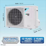 Daikin 1 Ton 3 Star Split Inverter with PM 2.5 Filter AC with PM 2.5 Filter - White (MTKL35TV16W/RKL35TV16W/X/WC, Copper Condenser)