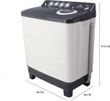 Midea Washing Machine Semi Automatic 9.5Kg Glass Lid Black White(MWMSA095GPG(KW)