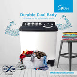 Midea Washing Machine Semi Automatic 9.5Kg Glass Lid Black White(MWMSA095GPG(KW)