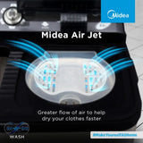 Midea Washing Machine Semi Automatic 9.5Kg Glass Lid Black White(MWMSA095GPG(KW)