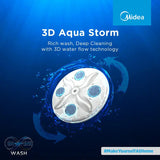 Midea Washing Machine Semi Automatic 9.5Kg Glass Lid Black White(MWMSA095GPG(KW)