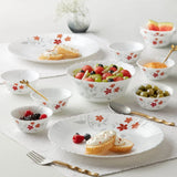 Larah by Borosil Pack of 34 Opalware Rosalie Galaxy Series Dinner Set (Microwave Safe)