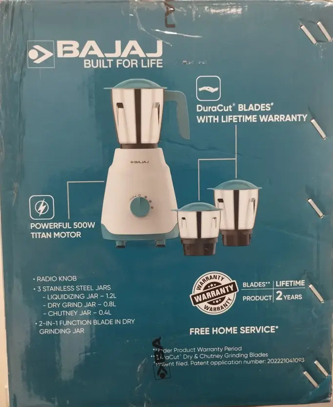 BAJAJ Ninja Series 500 W Juicer Mixer Grinder