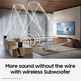 Samsung Q-Symphony Soundbar (HW-Q600B/XL), USB, Bluetooth with 3.1.2 Channel, Wireless Subwoofer, and 2 Up-Firing Speakers, Dolby Atmos Music (Black)