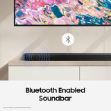 Samsung Q-Symphony Soundbar (HW-Q600B/XL), USB, Bluetooth with 3.1.2 Channel, Wireless Subwoofer, and 2 Up-Firing Speakers, Dolby Atmos Music (Black)