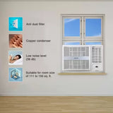 Voltas 183 Vectra Pearl 1.5 ton 3 star Window AC|Energy Efficient|High ambient Cooling-cools even at 55°C|Copper Condenser Coil |LED Temp. Display|Anti Microbial air filter|Ice wash technology|White