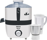Inalsa Juicer Mixer Grinder 500W- Novis with 2 Jars|1.5L Blender Jar,0.7L SS Multipurpose Jar|Nozzle Cap|Shockproof Body Design,Overload Protection for Safety|ISI Marked, Made In India, White, Medium