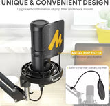 MAONO AU-PM461S Condenser PREMIUM Microphone With Sturdy Scissor Arm Stand