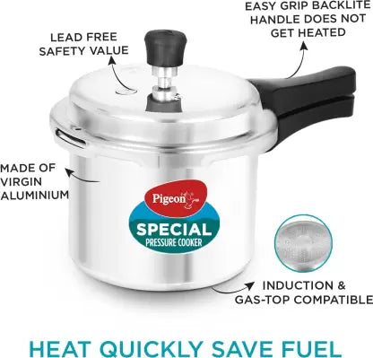 Pigeon Special and 3 L Outer Lid Induction Bottom Pressure Cooker