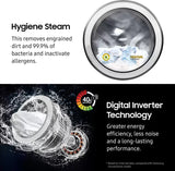 SAMSUNG 6 kg Inverter, 5 star, Hygiene Steam, Digital Inverter Fully Automatic Front Load Washing Machine with In-built Heater Silver (WW60R20GLSS/TL)