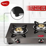 Pigeon Combo - Brunet Cooktop + Flat tawa 250 + Fry Pan 240 Glass Manual Gas Stove
