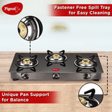 Pigeon Combo - Brunet Cooktop + Flat tawa 250 + Fry Pan 240 Glass Manual Gas Stove