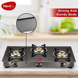 Pigeon Combo - Brunet Cooktop + Flat tawa 250 + Fry Pan 240 Glass Manual Gas Stove