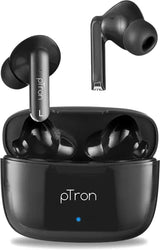 PTron Basspods P81 TWS Earbuds, 32H Playtime, Deep Bass, Stereo Calls, BT5.1, Type-C Bluetooth Headset (Black, In the Ear)