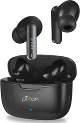 PTron Basspods P81 TWS Earbuds, 32H Playtime, Deep Bass, Stereo Calls, BT5.1, Type-C Bluetooth Headset (Black, In the Ear)