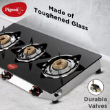 Pigeon Popular Cooktop Glass Manual Gas Stove (3 Burners)