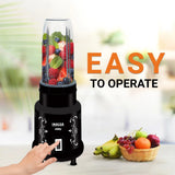 Inalsa Nutri Mixer - Jiffy 400 W Juicer Mixer Grinder (- Jiffy| Grinder & Blender | Powerful 400W Motor | Multipurpose Jar | 2 Jars | Black)