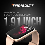 Fire-Boltt Celcius 1.91 inch HD 240*296 Borderless Display & Body Temperature Monitoring Smartwatch (Beige Strap, Free Size)