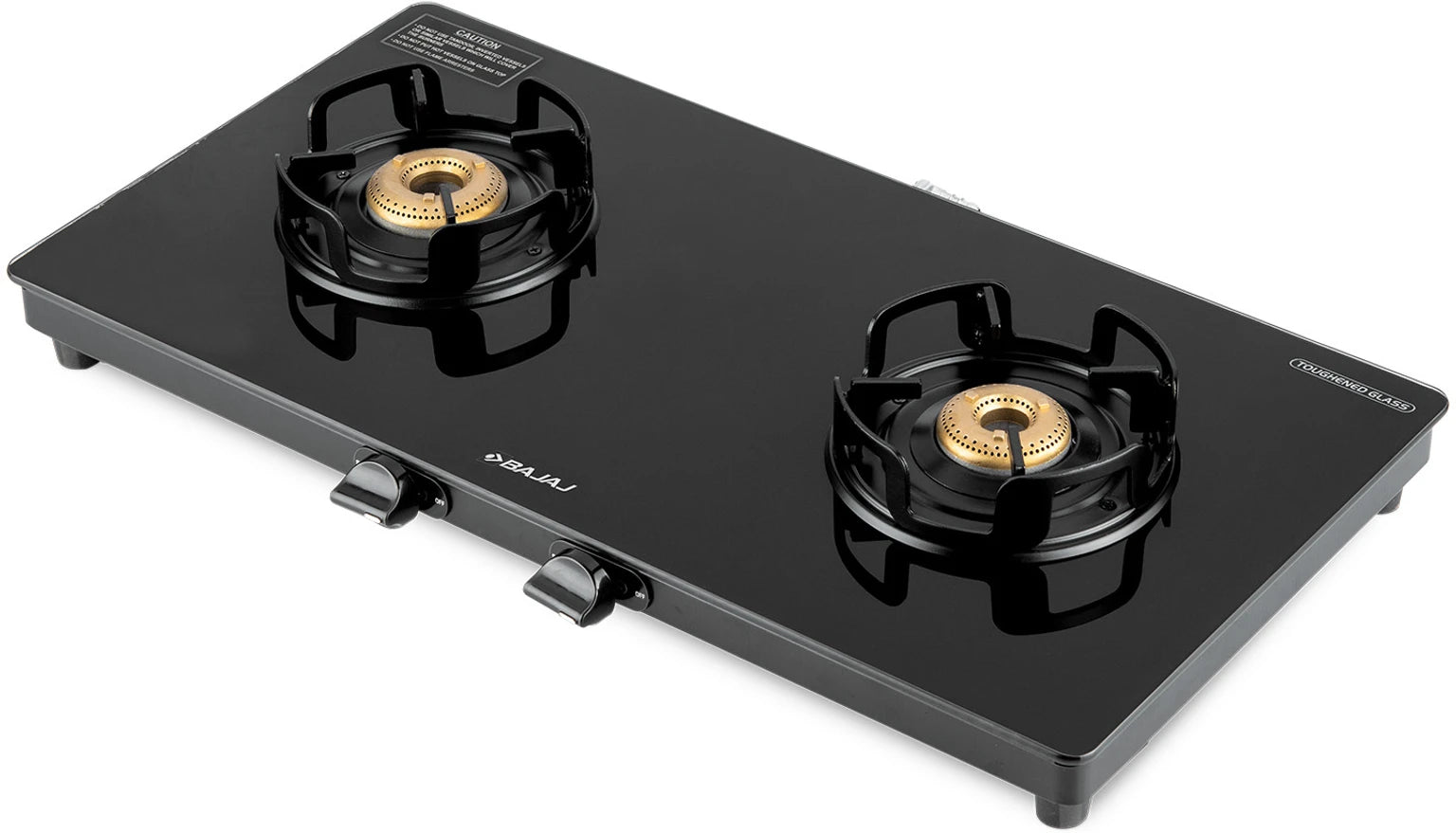 BAJAJ 2BRGP4 Slim Glass Manual Gas Stove (2 Burners)