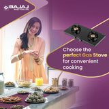 BAJAJ 2BRGP4 Slim Glass Manual Gas Stove (2 Burners)