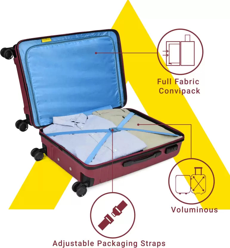 ARISTOCRAT CARNIVAL8 WHEEL 66 MAROON Check-in Suitcase - 26 Inch