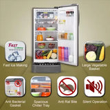 LG 185 L, 5 Star, Smart Inverter Compressor, Direct-Cool Single Door Refrigerator(GL-D201APZU.BPZZEBN)