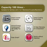 LG 185 L, 5 Star, Smart Inverter, Direct Cool Single Door Refrigerator (GLD1956ZAEL, Emerald Lotus, Base stand with Drawer, Runs on a Home Inverter, Fast Ice Making, Fit Max Chiller Tray, 2026 Model)
