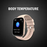 Fire-Boltt Celcius 1.91 inch HD 240*296 Borderless Display & Body Temperature Monitoring Smartwatch (Beige Strap, Free Size)