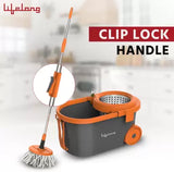 Lifelong LLMOP903 Steel spin MOP with Big Wheels & Dust Collector Mop Set
