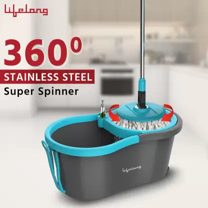 Lifelong LLMOP902 Steel Spin with Trolley Mop Set