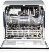 Godrej Eon Dishwasher | 8 Place Setting Counter-Top | Compact with an In-built heater (DWT EON MGNS 8C NF SKSL, Silky Silver) | Perfect for Indian kitchens and smaller families