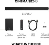 JBL Cinema SB240 2.1, Dolby digital, Wired Subwoofer,HDMI 110 W Bluetooth Soundbar (Black, Stereo Channel)