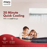 MarQ by Flipkart 2024 Range 2 Ton 3 Star Split Inverter 4-in-1 Convertible with Turbo Cool Technology AC - White